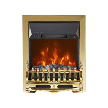 HOME FKK25G szabadon álló elektromos látványkandalló, max. 2000 W, LED lángeffekt, 2 fokozat, mechanikus vezérlés, arany díszítés kép
