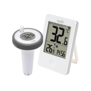 Home HCP60 vezeték nélküli úszó medence hőmérő, külső-belső hőmérséklet, min/max hőmérsékletek rögzítése, pontos idő, elemes működtetés kép