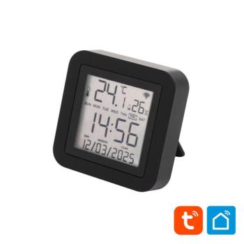 Home HSTHR távirányító, hő- és páratartalom mérő, óra, LCD kijelző, Smart Life, Tuya Smart, okos otthon, telefonos értesítés, automatizálás, eszközvez kép