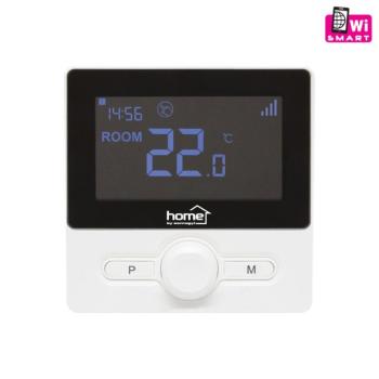 Home THES25BWIFI vezeték nélküli szobatermosztát, smart, hordozható és falra szerelhető, Wi-Fi kapcsolat, programozható, ablaknyitás érzékelés, fekete kép