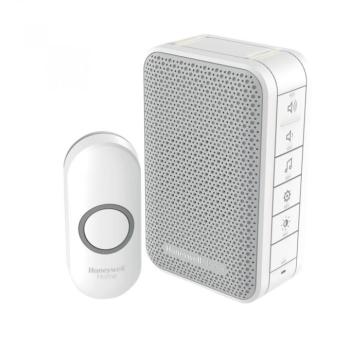Honeywell vezeték nélküli csengő 150m hatótáv, 6 dallam 84db-s hangerő, Vez.n. csengő, Honeywell, 4xAA led világító keret, hang és fényjelző funkció kép