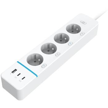 IMMAX NEO LITE Smart hosszabbító vezeték, 4×AC + 1×USB + 2×USB-C, Power Delivery, Type E, WiFi kép