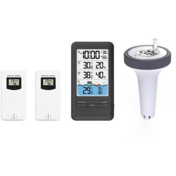 IMMAX NEO LITE Smart, medence hőmérő + 2× beltéri hő- és páratartalom mérő kép