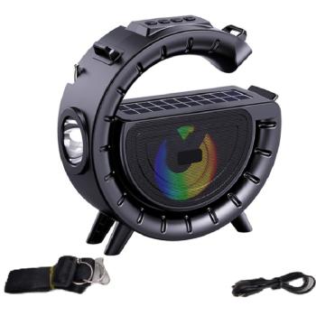 Innovatív hordozható napelemes vezeték nélküli Bluetooth hangszóró lámpával és praktikus vállra akasztható pánttal DV-800 (BBV-M) kép