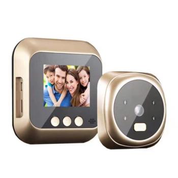 Intelligens Ajtókitekintő, videó csengő, 2.4” LCD kijelző, 720P HD kamerával, 160°-os látószög, kaputelefon funkcióval, aranyszín kép