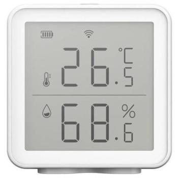 iQtech SmartLife TH01 Wi-Fi hőmérséklet- és páratartalom-érzékelő kijelzővel kép
