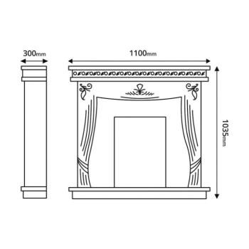 Kandallókészlet Napoli barna & Cris, 1035×1100×300 mm, 1500 W