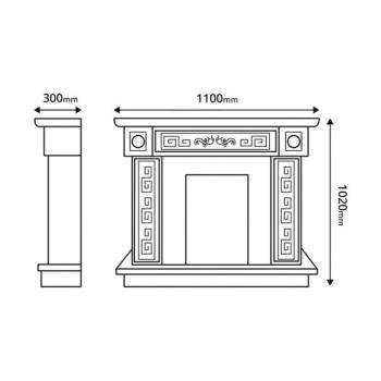 Kandallókészlet Versailles gold & Cris, Art Flame, 1020×1100×300 mm, 1500 W kép
