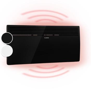 Klarstein Hot Spot Slimcurve, konvektor, fűtőtest, 80 x 40 cm, 20 m², 2000 W, 5 - 40 °C, IP24, fekete kép