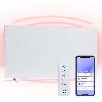 Klarstein Taal Smart, hibrid infravörös hősugárzó, 105 x 56 cm, 750 W, heti időzítő, IP24 kép