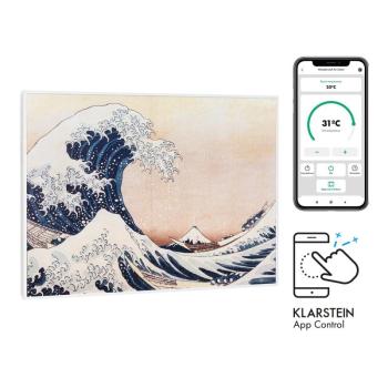Klarstein Wonderwall Air Art Smart, infravörös hősugárzó, 80 x 60 cm, 500 W, kék hullámok kép