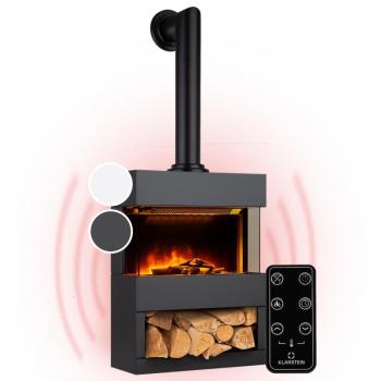 Klarstein Zermatt, elektromos kandalló, 900/1800 W, lángillúzió, füstcső, fekete kép