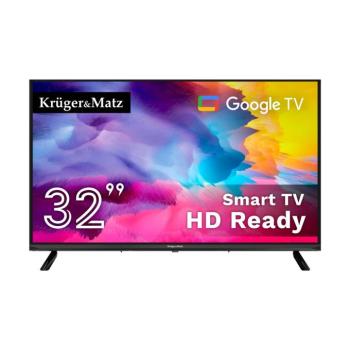 Krüger&Matz Smart TV 32" HD LED Google TV 5.0, DVB-T2/S2/T/C H.265 HEVC kép