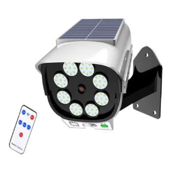 Kültéri solar napelemes mozgásérzékelős 77 LED-es lámpa és álkamera táviránytóval QG-T08 (BBL) kép