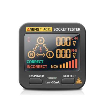 Multifunkciós konnektor dugalj, hálózati aljzat teszter, AC 0.1V~250V, LCD kép