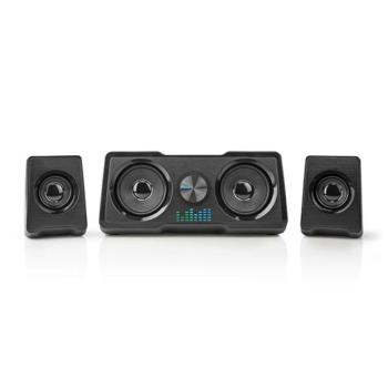 Nedis GSPR21022BK gamer hangszóró készlet, csatornák: 2.2, USB tápellátás, 3,5 mm jack, 48 W, LED, hangerőszabályozó kép