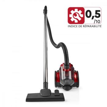 NEDIS Porzsák nélküli porszívó | Porzsák Nélküli | 700 W | Porkapacitás: 1.5 l | Kombi Kefe | Hatósugár: 7 m | HEPA levegő szűrő | Antracit / Piros kép