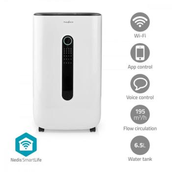 NEDIS smart páramentesítő DEHU20WTW páraelszívó, okos párafaló – wifi párátlanító 20-30liter/nap smartlife 6,5l tartály SmartLife | Wi-Fi | 20 l/Nap | kép