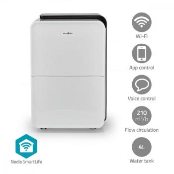 NEDIS smart páramentesítő DEHU30WTW páraelszívó, okos párafaló – wifi párátlanító 30-50liter/nap SmartLife | Wi-Fi | 30 l/Nap | Párátlanítás | Android kép