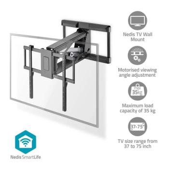 SmartLife Motorised TV Wall Mount | 37 – 75 " | Maximum supported screen weight: 35 kg | Rotatable | Minimum wall distance: 153 mm | Maximum wall dist kép