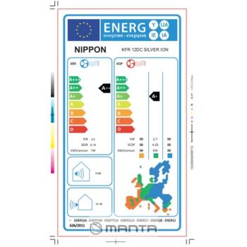 Nippon KFR 12DC SILVER ION SMART Inverteres Split Klíma Csepptálca Fűtéssel és Beépített Wifivel 3,5kW kép