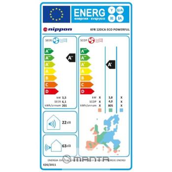 Nippon KFR 12DCB ECO POWERFUL Inverteres Split Klíma Wifivel 3,5kW kép