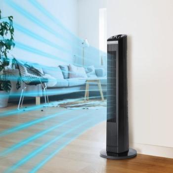 Oszlopventilátor (220-240V, 45 W, fekete) kép