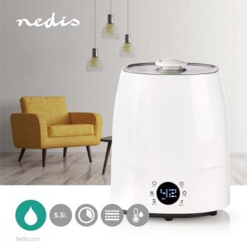 Párásító | 110 W | Hűvös és Meleg Párával | 5.5 l | Nedvességmérő | Időzítő | Ekkora területhez alkalmas: 50 m² | Fehér / Szürke kép