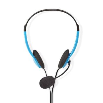 PC headset | Fülre Illeszkedő | Stereo | 2x 3.5 mm | Felhajtható Mikrofon | Kék kép