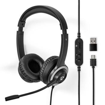 PC headset | Fülre Illeszkedő | Stereo | USB Type-A / USB Type-C™ | Felhajtható Mikrofon | Fekete kép