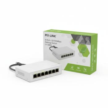 PIX-LINK 8-Portos 10/100 Mbps Asztali Switch