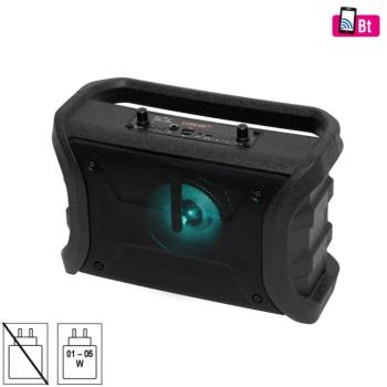 SAL BTWORKY munka és szabadidő hangszóró, 8 W, FM rádió, BT TWS, USB/microSD, AUX, RGB LED, USB-C töltőkábel, ~20 h üzemidő kép