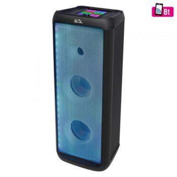 SAL Nagy teljesítményű Hordozható kétutas akkus bluetooth hangfal kiváló hangzással, 120W par 221dj beépített fényeffektel hangfal 2×20cm mélynyomóval kép