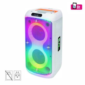 SAL PAR216WH party hangfal, 60 W, 2-utas bassz-reflex, 3 hangszóró, Bluetooth, MP3, digitális kijelző, LED fényeffekt, mikrofonnal kép