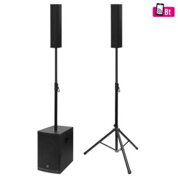 SAL PAS12W243S sztereó professzionális oszlopsugárzó hangrendszer, 800 W, Bluetooth TWS, 9db hangsugárzó, színes képernyő, állvány, DSP hangprocesszor