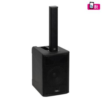 SAL PAS8W42S professzionális oszlopsugárzó hangrendszer, max. 600 W, 20cm mélysugárzó, 4×2” szélessávú szatellit hangszóró, aktív zenekari hangdoboz, kép