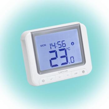 SALUS RT520 vezetékes szobatermosztát, Opentherm csatlakozó, kontaktus kimenet, LCD, PIN kód, szerviz figyelmeztető, 5 – 32,5 °C kép