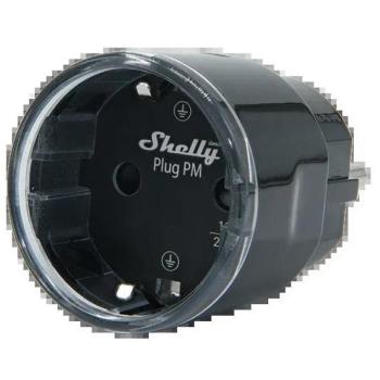 Shelly Plug PM Gen3, konnektor áramfogyasztás-méréssel, WiFi, fekete kép