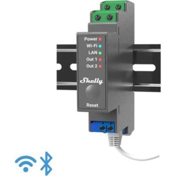 Shelly Pro 2, kapcsolómodul DIN-sínre, 2×16 A, WiFi, LAN kép