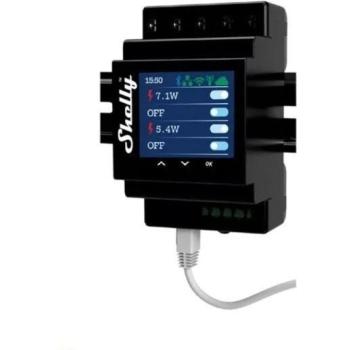 Shelly Pro 4PM, 4-szeres kapcsolómodul DIN-sínre, LAN, WiFi, Bluetooth