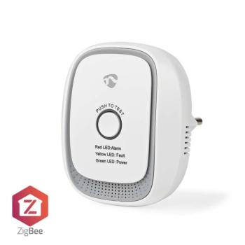 SmartLife Gázérzékelő | Zigbee 3.0 | Hálózati Áramellátás | Érzékelő élettartama: 5 év | EN 50194-1:2009 | Android™ / IOS | Teszt gombbal | 75 dB | Fe kép
