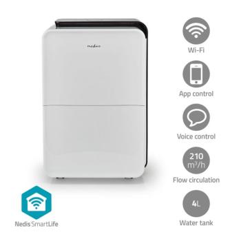 SmartLife Párátlanító | Wi-Fi | 30 l/Nap | Párátlanítás / Folyamatos / Száraz szennyes / Szellőztetés | Android™ / IOS | Állítható higrosztát | 210 m³ kép