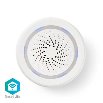 SmartLife Sziréna | Wi-Fi | Hálózati Áramellátás | 8 Hangok | 85 dB | Android™ / IOS | Fehér kép