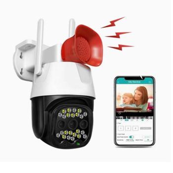V380 WIFI IP okos biztonsági kamera szirénával, mikrofonnal és hangszóróval – kétirányú kommunikációt tesz lehetővé – Android/IOS kompatibilis (BBV) kép