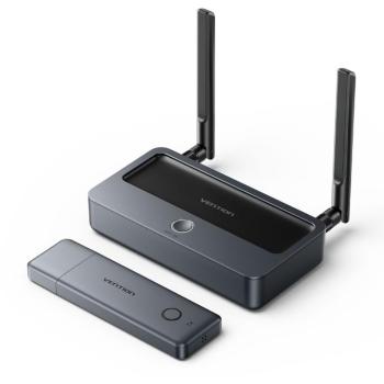 Vention Enterprise-Grade Wireless HDMI to HDMI + VGA + 3.5mm TRS + USB-C Transmitter/Receiver Gray kép