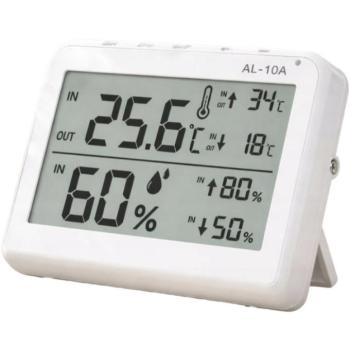 Verk 09237 LCD időjárás állomás hőmérővel, szondával és páratartalom-mérővel, fehér kép