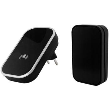 Verk 27794 vezeték nélküli csengő, IP68, 1× vevőegység, 1× nyomógomb, 130 m, fekete