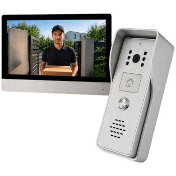 VERK 27802 videó kaputelefon LCD monitorral, WiFi, IR éjjellátás, ezüst kép