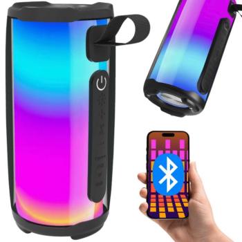 Vezeték nélkül bluetooth hangszóró rádióval, színes háttérvilágítással kép