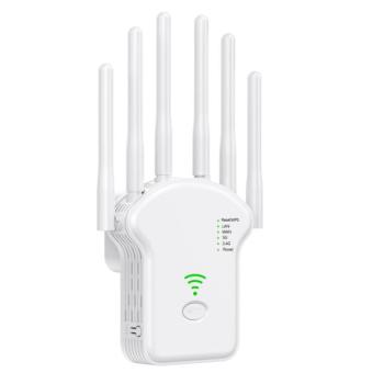 Wi-Fi WLAN jelerősítő Repeater, 2.4/5GHz, LAN/WAN Ethernet port, WPS, fehér kép